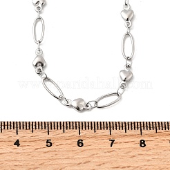 304 Stainless Steel Heart Link Chain Necklaces for Women&nbsp;NJEW-A046-02B-P