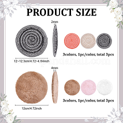 6Pcs 6 Styles Flat Round Mini Velet Carpet&nbsp;AJEW-FG0005-68