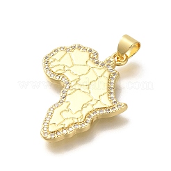 Rack Plating Brass with Cubic Zirconia Pendants&nbsp;KK-Z086-37G
