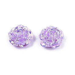 不透明な腹筋プラスチック ビーズ  片穴  花  ライラック  15x16x6.5mm  穴：1.2mm&nbsp;KY-G019-02C