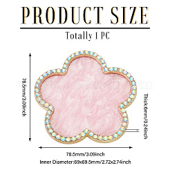 レジンネイルアートのカラーパレット  ガラスラインストーン付き  花  ピンク  7.85x7.85x0.6cm&nbsp;MRMJ-TAC0009-16B