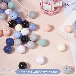 100Pcs 10 Colors Opaque Acrylic Beads&nbsp;MACR-BT0001-06