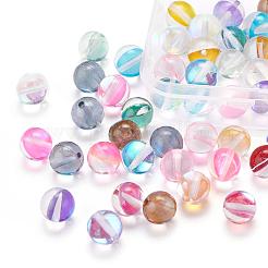 50Pcs 10 Colors Synthetic Moonstone Beads Strands&nbsp;G-YW0001-08