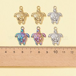 6個3色201ステンレスペンダント  ヒトデのチャームを持つ亀  ミックスカラー  23.5x18x3mm  穴：2.5mm  2個/カラー&nbsp;STAS-FS0001-31