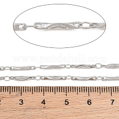 304ステンレス鋼製エンドウ豆型リンクチェーン  ハンダ付け  スプールで  ステンレス鋼色  12x2x2ミリ＆4x2.5x0.4mm&nbsp;SA-CBA23D8-03P