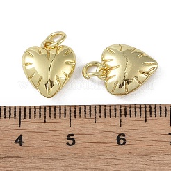 丸カン付き真鍮製ペンダント  カドミウムフリー＆鉛フリー  ハート/星のチャーム  ハート  12x11x4mm  穴：3mm&nbsp;KK-O147-01B-G