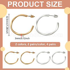 4 Pairs 2 Colors Iron Stud Earrings&nbsp;EJEW-HY0001-42