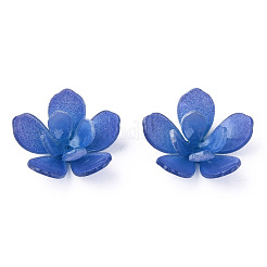 プラスチックビーズ  花  藤紫色  21x22x7mm  穴：0.7mm&nbsp;KY-N015-190