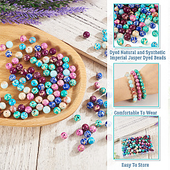 96Pcs 6 Styles Dyed Natural and Synthetic Imperial Jasper Dyed Beads&nbsp;G-TA0002-40