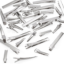 40 個 4 スタイル鉄ワニのヘアクリップパーツ  プラチナ  30~57x8~11x8~11mm  10個/スタイル&nbsp;PHAR-TADJ0001-10
