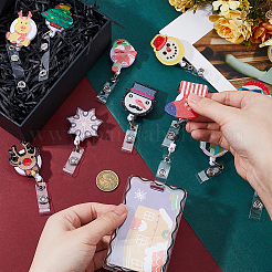 12Pcs Christmas Acrylic Badge Reels&nbsp;HJEW-FH00219