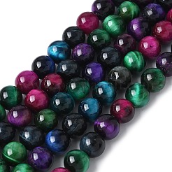 Natural Tiger Eye Beads Strands&nbsp;G-B133-A02-8MM-06