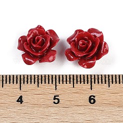 合成サンゴ刻まれたビーズ  染め  花  ファイヤーブリック  12x7mm  穴：1.3mm&nbsp;CORA-M001-06C