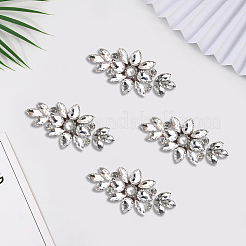 6Pcs Flower Glitter Hotfix Glass Rhinestone&nbsp;DIY-GF0014-62A