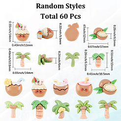 60Pcs Opaque Resin Cabochons&nbsp;CRES-SC0003-36