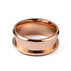 201 Stainless Steel Grooved Finger Ring Settings&nbsp;RJEW-WH0009-03C-RG