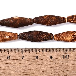 天然樹皮瑪瑙ビーズの連  双円錐形  23~25x8mm  穴：0.6~0.9mm  約16個/連  15.35~15.55インチ（39~39.5cm）&nbsp;G-Q606-85