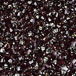 ピカソ ベーキングペイント ガラスシードビーズ  双円錐形  暗赤色  4~4.5x3.5~4mm  穴：0.9~1.2mm  約6165個/ポンド&nbsp;SEED-N007-37B