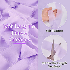 4 Rolls 4 Colors Frayed Polyester Ribbon&nbsp;OCOR-TA0002-87A