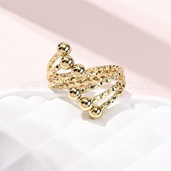 女性用304ステンレススチールカフリング  イオンプレーティング（ip）  ゴールドカラー  内径：18mm&nbsp;RJEW-B136-02G