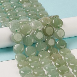 天然石グリーンアベンチュリンビーズ連売り  フラットラウンド  14.6~15.5x6~6.5mm  穴：0.8mm  約27個/連  15.59''~15.87''（39.6~40.3センチメートル）&nbsp;G-M403-C10-02
