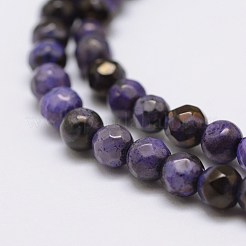 Faceted Natural Fire Crackle Agate Beads Strands&nbsp;X-G-F447-4mm-A11