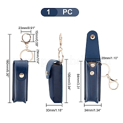Portable Imitation Leather Lipstick Keychain Holder&nbsp;KEYC-WH0029-56A