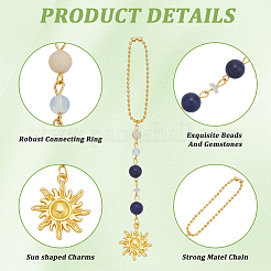 Sun Alloy Pendant Decorations&nbsp;HJEW-WH20003-56A