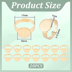 Adjustable 304 Stainless Steel Finger Rings Components&nbsp;STAS-UN0018-29G