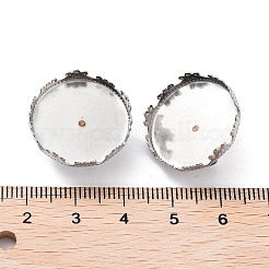 変色しない304ステンレススチールのブローチベースセッティング  フラットラウンド  ステンレス鋼色  16x4.5mm  トレイ：15mm&nbsp;FIND-D035-02A-P