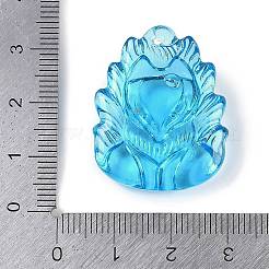 ガラスチャーム  キツネのチャーム  ディープスカイブルー  30x24x10mm  穴：1mm&nbsp;GLAA-G121-05M