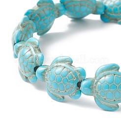 Dyed Synthetic Sea Turtle Beaded Stretch Bracelets for Women&nbsp;BJEW-JB09934-01