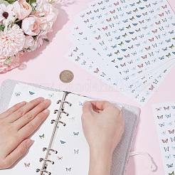 紙のステッカー  粘着紙の子供用ステッカー  ラウンド  蝶  196x160x0.2mm  120pcs /シート  20シート/セット&nbsp;DIY-SP0007-43C