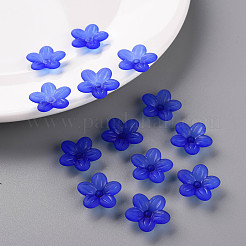 つや消しアクリルビーズキャップ  5花びら  花  藤紫色  19.5x20x5.5mm  穴：1.6mm  約740個/500g&nbsp;MACR-S371-08A-751