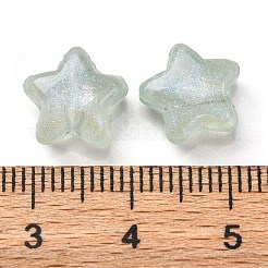 明るい透明なアクリルビーズ  キラキラビーズ  暗闇で光る  スター  グリーン  10x11x6mm  穴：2mm&nbsp;MACR-D024-24G
