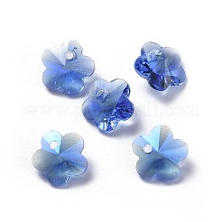 ガラスのラインストーンチャーム  多面カット  スモモの花  ミックスカラー  7.5x8x4.5mm  穴：1mm&nbsp;X-RGLA-L020-A-M