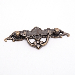 亜鉛合金ハンドル  ジュエリーボックスアクセサリー  花  アンティークブロンズ  109x41.5x3~13.5mm  穴：3mm&nbsp;LS-PALLOY-WH0070-78AB