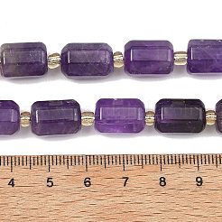 天然石アメジストビーズ連売り  多面カット  コラム  シードビーズで  13.5~15.5x9.5~10.5x9.5~10.5mm  穴：1mm  約22~24個/連  15.35''（39cm）〜16.34''（41.5cm）&nbsp;G-D103-A04