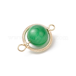 Brass Cat Eye Round Connector Charms&nbsp;PALLOY-JF04277