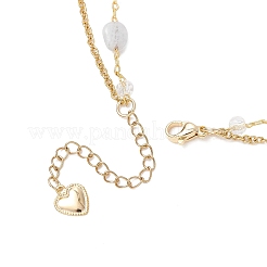 304 Stainless Steel Bowknot Pendant Natural Morganite Nuggets Link Chain Double Layer Necklaces for Women&nbsp;NJEW-JN05399-01