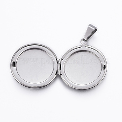 Tarnish Resistant 304 Stainless Steel Locket Pendants&nbsp;X-STAS-H389-30P