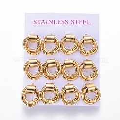 304 Stainless Steel Stud Earrings&nbsp;EJEW-L241-03G