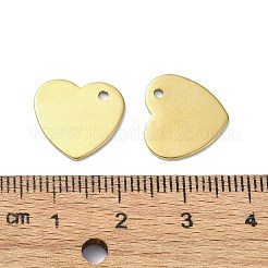 イオンプレーティング（IP）201ステンレススチールチャーム  ハートチャーム  18KGP本金メッキ  13.5x14x1mm  穴：1.5mm&nbsp;STAS-H191-01C-G