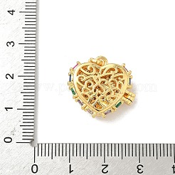 Brass Micro Pave Cubic Zirconia Locket Pendants&nbsp;KK-F905-05G-02