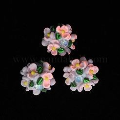 Luminous Polymer Clay Rhinestone Floral Ball Beads&nbsp;CLAY-U002-01E
