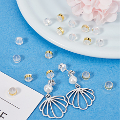 20Pcs 2 Colors Brass Rings Silicone Ear Nuts&nbsp;SIL-BBC0001-03