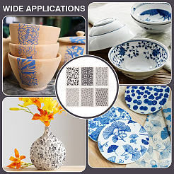 6Pcs 6 Styles Paper Ceramic Decals&nbsp;DIY-BC0015-05