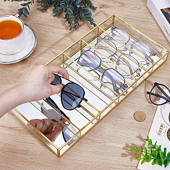 6 Grids Brass & Glass Sunglasses Organizer Case&nbsp;ODIS-WH0080-20A