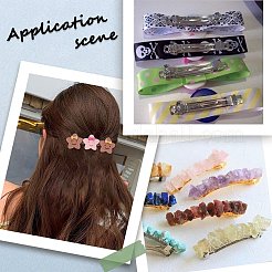 80個 4スタイル アイロンヘアバレッタ金具  フランスヘアクリップパーツ  ニッケル  プラチナ  39~78x6~9mm&nbsp;IFIN-SC0001-64