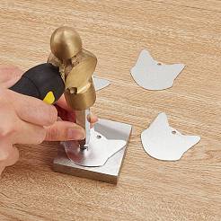 アルミペンダント  レーザーカットペンダント  キツネ  空白タグのスタンプ  銀  51x51x1.5mm  穴：4mm  20個/箱&nbsp;ALUM-BC0001-47